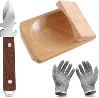 Oyster Shucking Knife Kit mit Oyster Shucking Clamp Oyster Shucker