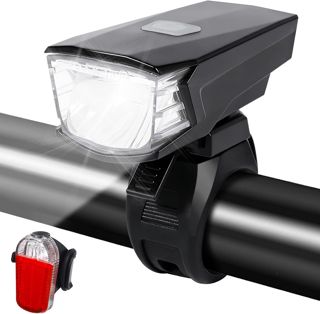 Fahrradlicht Set, Fahrradbeleuchtung USB Aufladbar, Fahrrad Licht StVZO Zugelassen, Fahrrad Lichter LED Set IPX4 Wasserdicht Vorne Frontlicht & Rücklicht Set