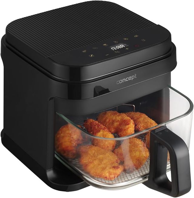 Heißluftfritteuse GLASS & FAST 5,5 L FR5500, Schwarz, 29.7 x 35.6 x 28.4 cm