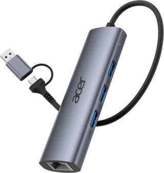 acer USB C/A Ethernet Adapter Hub mit 3*USB-A 5Gbps & 1000Mbps Lan Adapter
