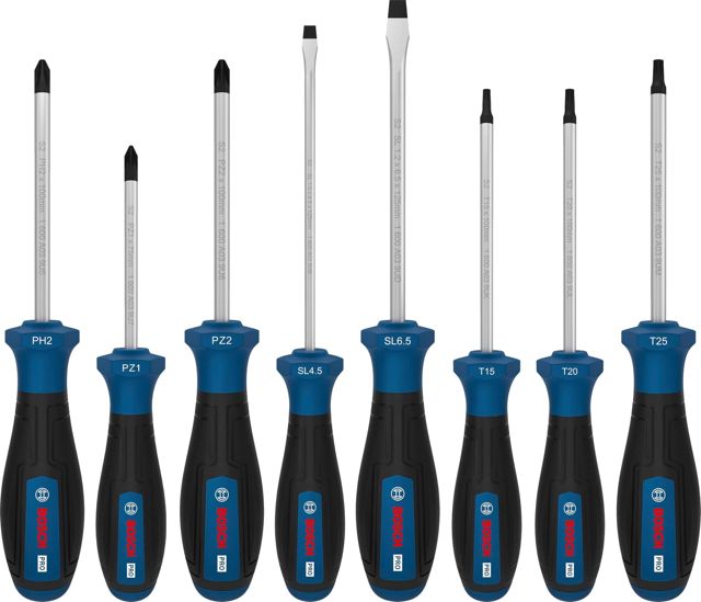 Bosch 8x PRO Schraubendreher-Set PH/PZ/SL/TX, 8-tlg. (Zubehör Handwerkzeug)