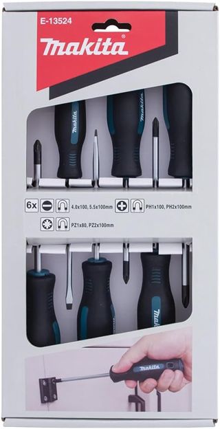 Makita Hand Phillips Pozi und Schlitz DIY Schraubendreher (6 Stück Set)