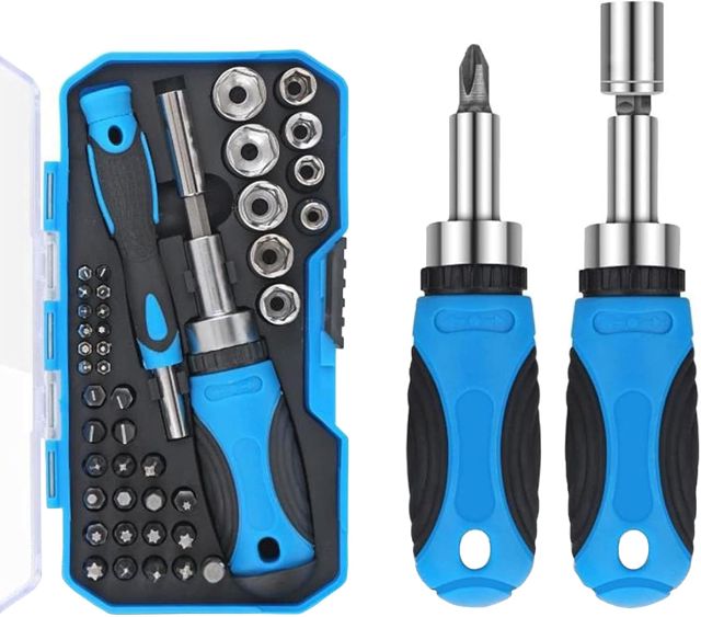 44-in-1 Magnetisches Schraubendreher-Set, Multi-Schraubendreher-Steckschlüssel-Bit-Set, Handwerkzeug mit Aufbewahrungskoffer