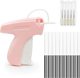KELAV Etikettierpistole für Kleidung Set, Mit 5 Ersatznadeln & 2000 Heftfäden (1000 Schwarz, 1000 Weiß), Tagging Gun, Heftpistole, Textilpistole, Für Preisschilder, Etiketten an Textilien​