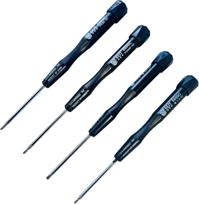 4 Stück Präzisionsschrauber Set – CR-V Stahl, PH000/PH00 & SL1.5/SL2.0
