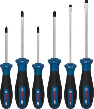 Bosch 6x PRO Schraubendreher-Set PH/PZ/SL, 6-tlg. (Zubehör Handwerkzeug)