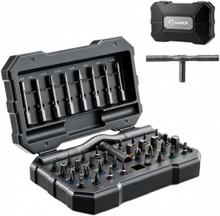 Saker 42 in 1 Magnetischer Schraubendreher Set Multi Bit Free Kombination Ratsche Schraubendreher Set Tragbare Reparatur Tool Kit für Geschenke, Möbel, Computer, Fahrrad und DIY Grau