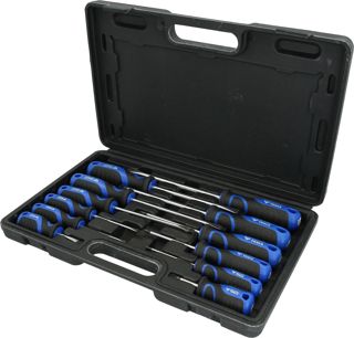 BRILLIANT TOOLS BT033007 Schraubendreher-Satz, 7-tlg., Schlitz,PH [Powered by KS TOOLS], griff blau schwarz, 0,6x3mm, 0,8x4mm, 1,0x5,5mm, 1,2x6,5mm, ph0; ph1, ph2