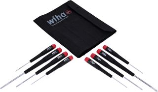 Wiha 26199 Schlitz- und Kreuzschlitzschraubendreher-Set in robuster Canvas-Tasche, 8-teilig