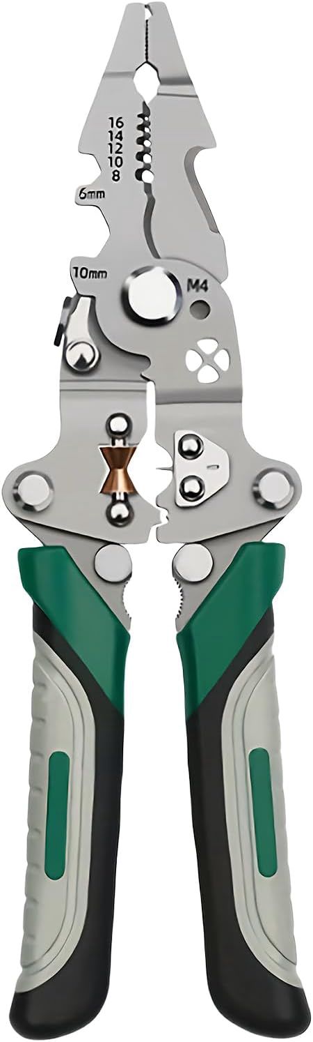 Abisoliergerät für elektrische Drähte – Werkzeug zum Schneiden von Drähten und Abisolieren | Ergonomischer Griff Crimp Terminal Präzision für Heimwerker, industrielle Wartung, elektrische Netzwerke