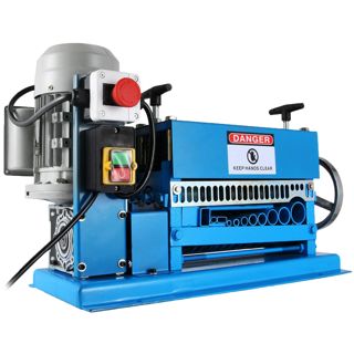 VEVOR Automatische Abisoliermaschine, 370 W, elektrische Abisolierzange, 220 V, Abisoliermaschine mit 11 Kanälen und 10 Klingen, elektrische Metallabisolierzange 15 m/min, 1,5-38 mm