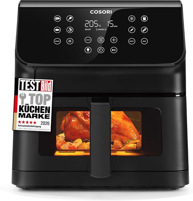 Cosori Airfryer, mit Sichtfenster, 12-in-1 6,2L Heissluftfritteuse