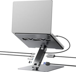 BENFEI Laptop Ständer mit 7-in-1 USB C Dockingstation – HDMI (4K@60Hz), 1×SD& 1×Micro SD Kartenleser, 100W Power Delivery, 10Gbps (1×USB-C & 2×USB-A 3.2) – Für MacBook Pro/Air iPad Pro XPS & ThinkPad