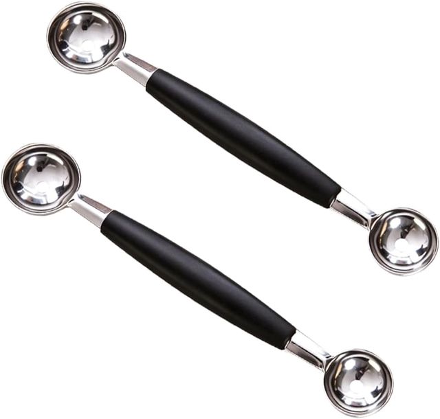 2 Pcs Edelstahl Kugelausstecher Melonenschneider Hochlöffel Eisportionierer