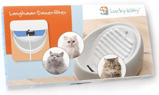 Lucky-Kitty Original Langhaar-Dauerfilter für Keramikbrunnen, Auswaschbar