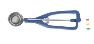 HENDI Eisportionierer Stöckel, verstärktem Glasfasernylongriff, mit Farbclips, geeignet für Geschirrspüler, Eislöffel, Eiscreme Löffel, 1/40, ø45mm, Edelstahl