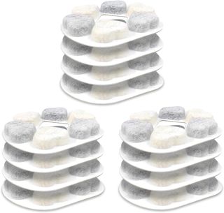 HOMJOY 4x Katzenbrunnen Ersatzfilter – Kompatibel mit allen Pretty Paw Trinkbrunnen – Patentiert – Innovatives Austauschfilter-Set im Herz-Design mit sechs Filterpunkten aus hochdichter Aktivkohle