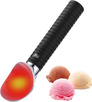 Beheizte Eisportionierer, wiederaufladbar, 2-stufig verstellbar, 130 °C LED-Display, beheizbare Eisportionierer, für Küche, Dessertbuffet, Geburtstagsfeier, Urlaubsessen, Restaurant