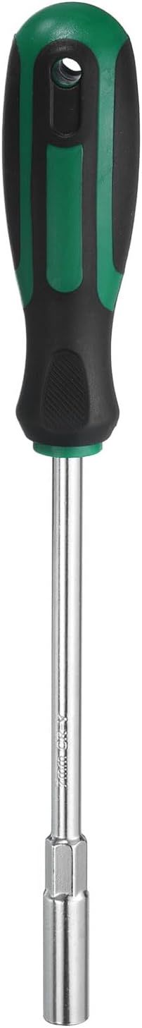 QUARKZMAN Metrischer Nussdreher 7mm Durchmesser 150mm Runder Schaft CR-V 6 Punkt Sechskant Sechskant Steckschlüssel Schraubendreher Mit Rutschfestem Griff Zum Anziehen Und Lösen