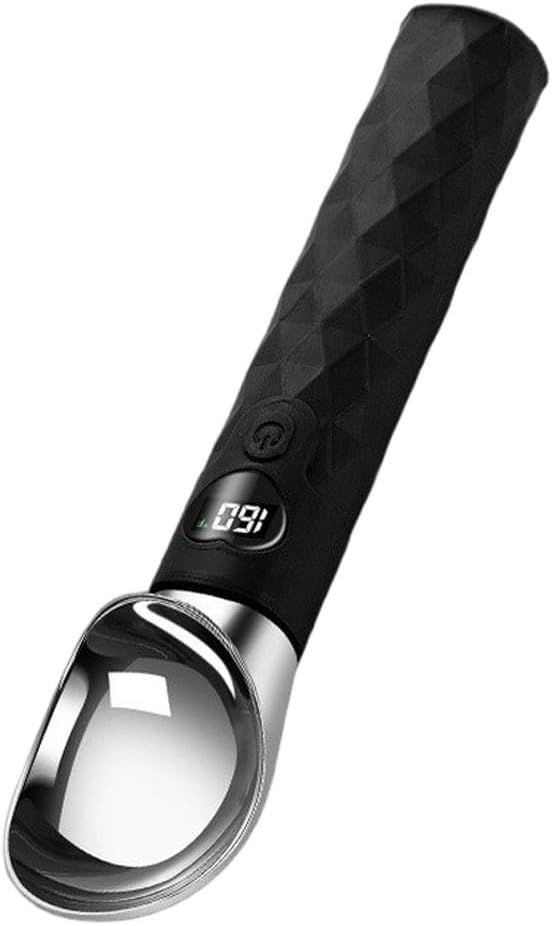 Beheizter Eisportionierer über USB, LED-Temperaturanzeige, wasserdichter Metalllöffel für Gelato, Joghurt, Kinder, ergonomischer Griff (lila)
