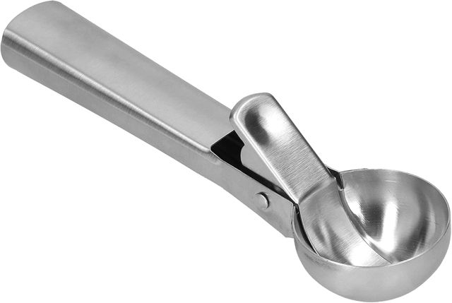 Eisportionierer, Edelstahl-Obstportionierer mit Auslöser, Antihaft-Dessertlöffel, Ergonomischer Griff, 2,5 Unzen für Eis, Joghurt, Obst und Keksteig (SILVER)