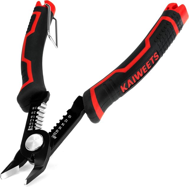 KAIWEETS Seitenschneider, 3 in 1 Abisolierzange 20-10 AWG für Elektronik