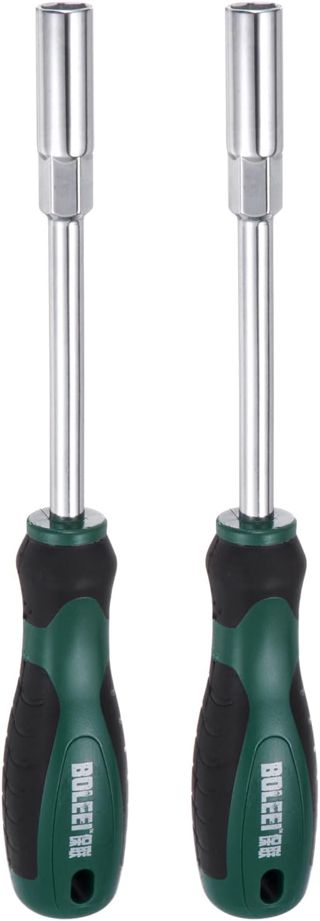 QUARKZMAN 2 Stück metrischer Mutternschlüssel 10mm CR-V nicht-magnetische Spitze hohle Wellen Sechskant-Schraubendreher mit rutschfestem Griff für die Fahrzeugreparatur