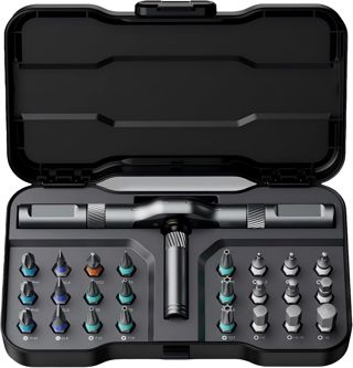 ATuMan Magnetisches Ratschenschraubendreher-Set, 24-in-1 Mini-Bit-Set mit umkehrbarem T-Griff, 40-Zahn-Ratschenwerkzeug für enge Bereiche, Möbelmontage, Fahrradreparaturen und EDC, mit Koffer