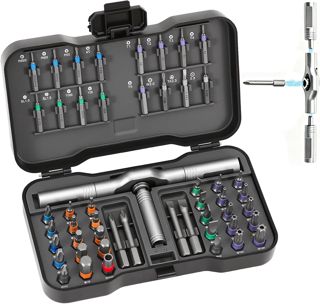 Ratschen Schraubendreher Set, 50 in 1 Magnetisches Schraubendreher-Set, S2-Stahlbits mit Abnehmbarem Ratschengriff für DIY Präzisions-Elektrogerätereparatur, Möbelschrauben, Fahrradwerkzeuge