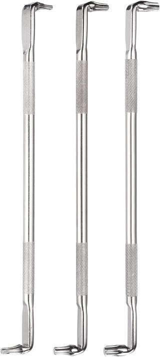 QUARKZMAN 3 Stück Winkel-Schraubendreher-Set T10/T15 T20/T25 T27/T30 Rechtwinklig 90 Grad Schraubendreher Doppelseitig Z-Form 180 mm Länge Handwerkzeug Für Reparatur Silber