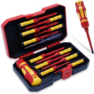 CCLIFE VDE Schraubendreher Set 13-tlg 1000V mit Wechselklingen