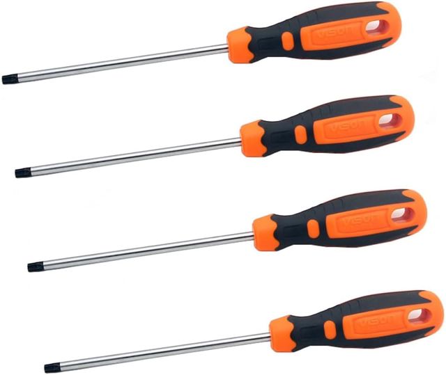 4-teiliger T15 T20 T25 T30 Torx Schraubendreher Set,150mm magnetischer Torx Treiber Stern Bit Schraubendreher für Computer Reparatur, Automobil Werkzeuge und Haushaltsgeräte