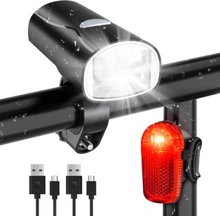 LED Fahrradlicht Set, STVZO Zugelassen Fahrradbeleuchtung Fahrradlampe Wasserdicht und USB-Aufladung Fahrrad Licht Bike Light mit Frontlichter und Rücklicht