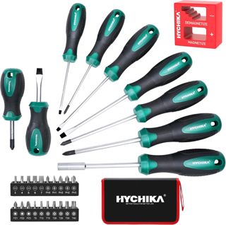 HYCHIKA Schraubendreher Set, 30 PCS Schraubenzieher Set, Einschließlich Kreuzschruubendreeher, Flachschraubendreher, Geeignet für DIY, Wartungsmöbel, Spielzeug