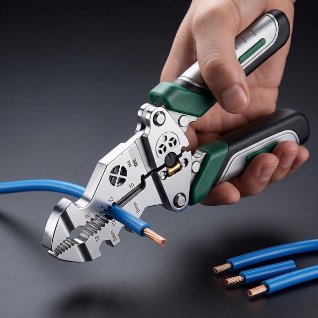 18-in-1 Abisolierzange, multifunktional, zusammenklappbar, für elektrische Arbeiten, präzises Abisolieren und Schneiden, ideal für Elektriker
