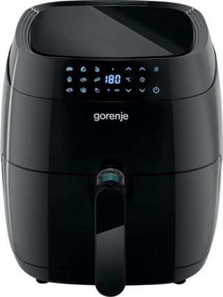 Gorenje AF1350DWB Heißluftfritteuse / 1.350 Watt/Korb 5,4 Liter mit Sichtfenst / 8 Automatik Programme/Antihaft-Beschichtung/LED Anzeige/B x H x T: 28 × 35,3 × 32,1 cm/Schwarz