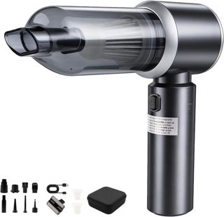 Handstaubsauger Akku 6000mAh, 100W Bürstenloser Motor Saugstark, 3-Gang 26000Pa Kabelloser Autostaubsauger, 4-in-1 Mini Staubsauger mit Gebläse für Auto, Haushalt, Tierhaare, PC