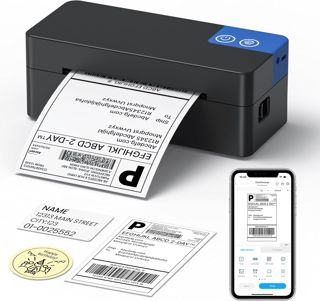 Bluetooth Etikettendrucker DHL,4x6 Versandetiketten Drucker Schwarz