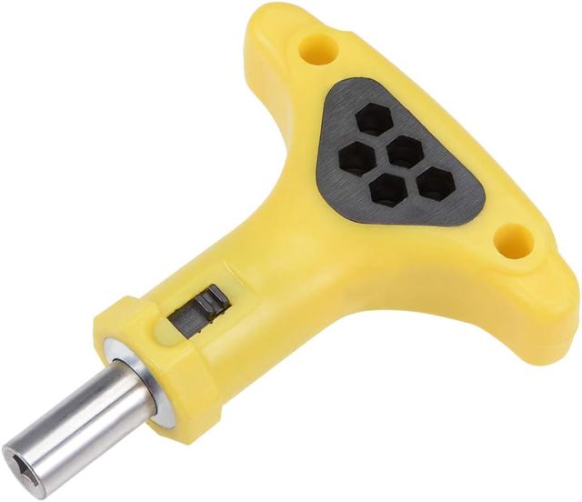 sourcing map Ratschen-Schraubendreher Einstellbarer T-Form Schraubenschlüssel Multifunktionaler rutschfester Griff für 1/4 Zoll Sechskant-Schraubendreher-Bits Set