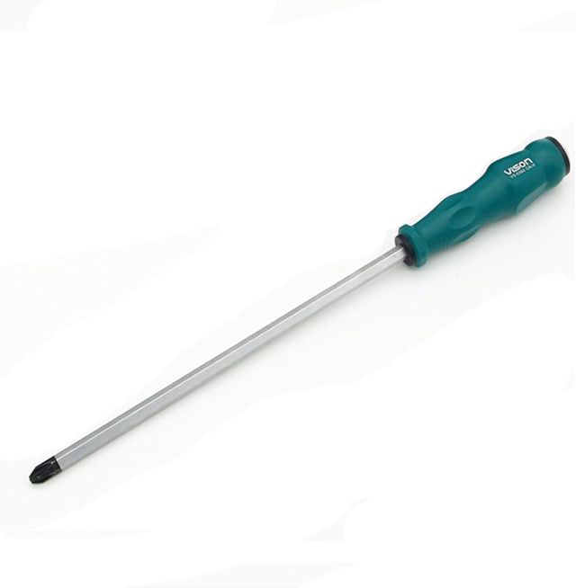 Extra lange Gesamtlänge 410 mm Schlitzschraubendreher Magnetischer Abbruchschraubendreherschaft S2-Stahl mit ergonomischem Griff (30,5 cm, flach)