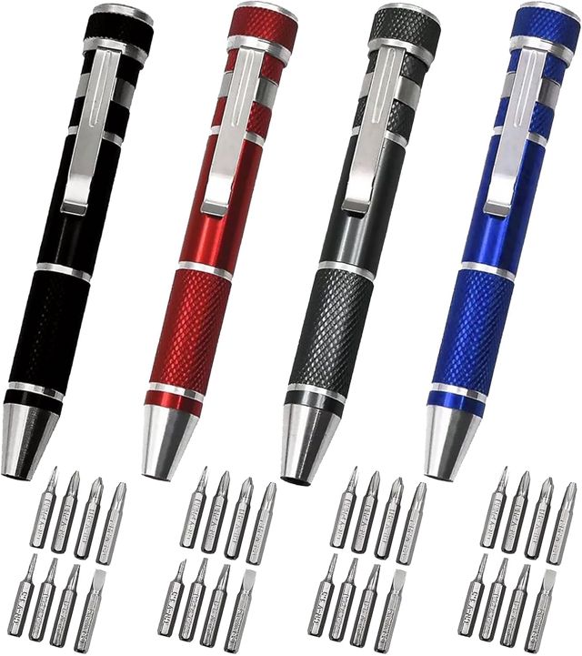NIYATA Schraubendreher Stift Set, 4 Mini Präzisionsschraubendreher