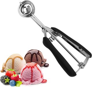 Eisportionierer Edelstahl, Eiskremportionierer, Keksportionierer, Komfort-Eisportionierer Mit Griff FüR Eis, KartoffelpüRee, Kekse, Melone, Kuchenteig, Durchmesser 3cm/1.2 Inch