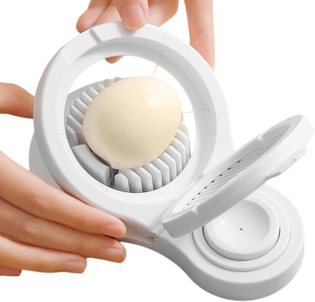 Eierschneider aus Edelstahl, Eierschneider – robustes Tomatenschneidewerkzeug, multifunktionales Küchenwerkzeug zum gleichmäßigen Schneiden von Schinkenbananen