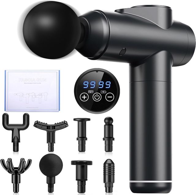 Massagepistole,Active Massagepistole Massage Gun,Muskel-Massagegerät,99 Geschwindigkeiten mit 8 Köpfenmit mit USB C Ladeanschluss zur Muskel Massage Entspannen für Schulter Körper Rücken Entspannung
