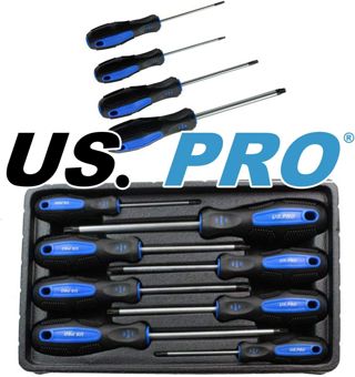US PRO 8-teiliges manipulationssicheres Torx-Schraubendreher-Set 1608