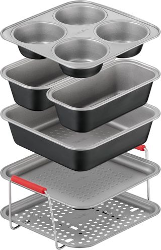 Tefal Dail'Easy 6-tlg. Heißluftfritteusen Accessoires Set, Lochblechtablett