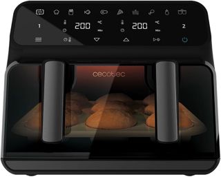 Cecotec Heißluftfritteuse ohne Öl Cecofry Dual 9000 mit 9 L, 2850 W