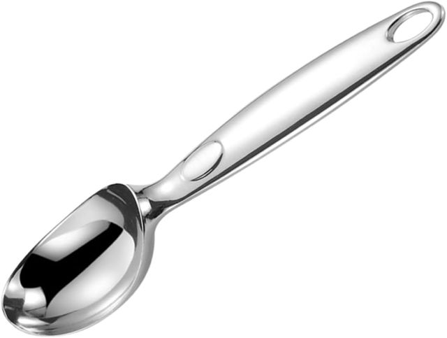 Eisportionierer aus Zinklegierung mit Haken, Glatte Oberfläche, Silber
