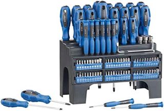AGT Schraubenzieher Set: 101-teiliges Schraubendreher- und Bit-Set mit Wandhalterung (Schraubenzieher Bit, Wandhalterung, Koffer)