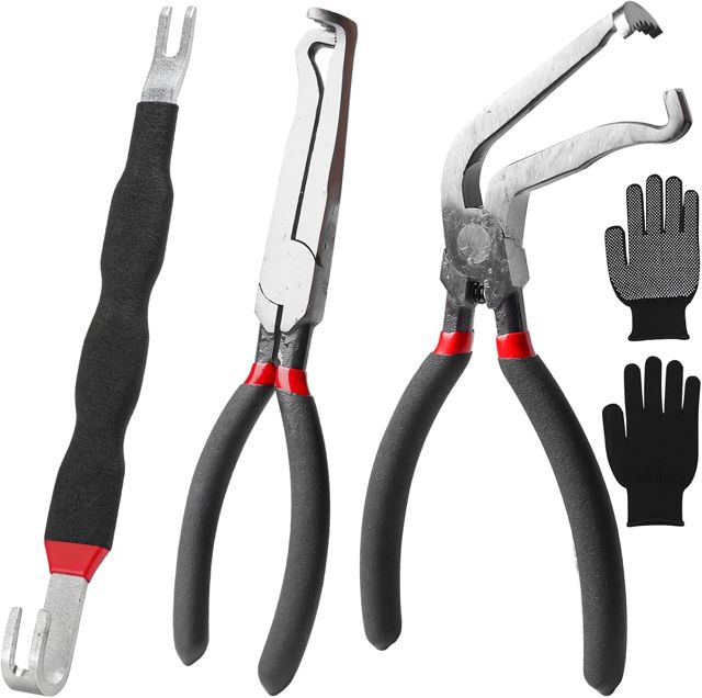 Elektrische Trennzange: 3 Stück Hochwertige Steckverbinder Zange, Multifunktionale Abisolierzange, Kabelzange, für Heimwerker Reparaturarbeiten (Schwarz-Rot, 210mm)
